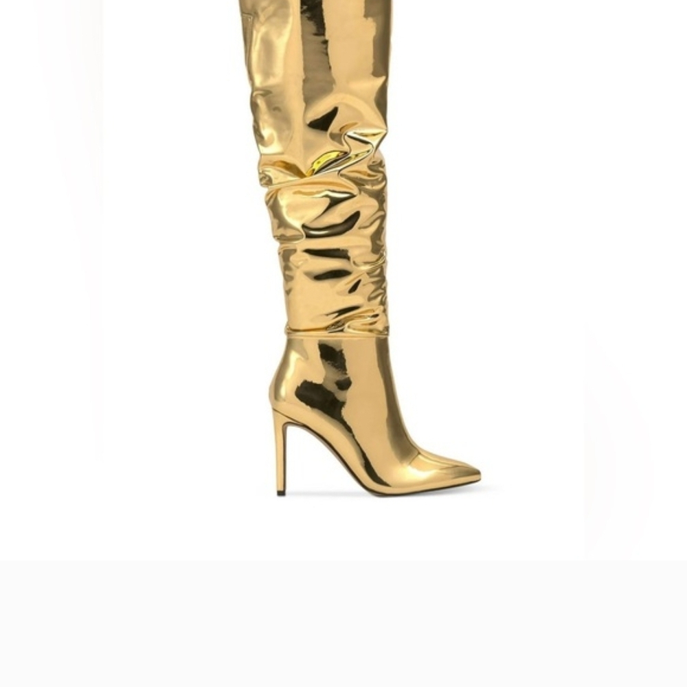 *BRAND NEW* Gold Knee-High Boots - Picture 5 of 5